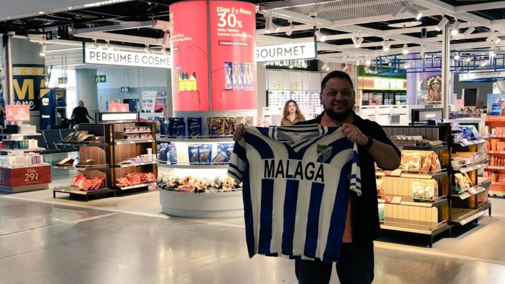 Germán en su llegada a Málaga.