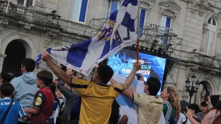 Celebración en María Pita del ascenso del Dépor a Primera División en la temporada 2025/2026.