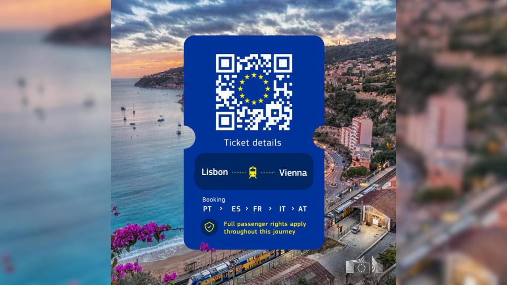 Ejemplo de billete de tren único para toda la Unión Europea