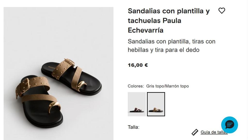 Sandalias con plantilla y tachuelas Paula Echevarría.