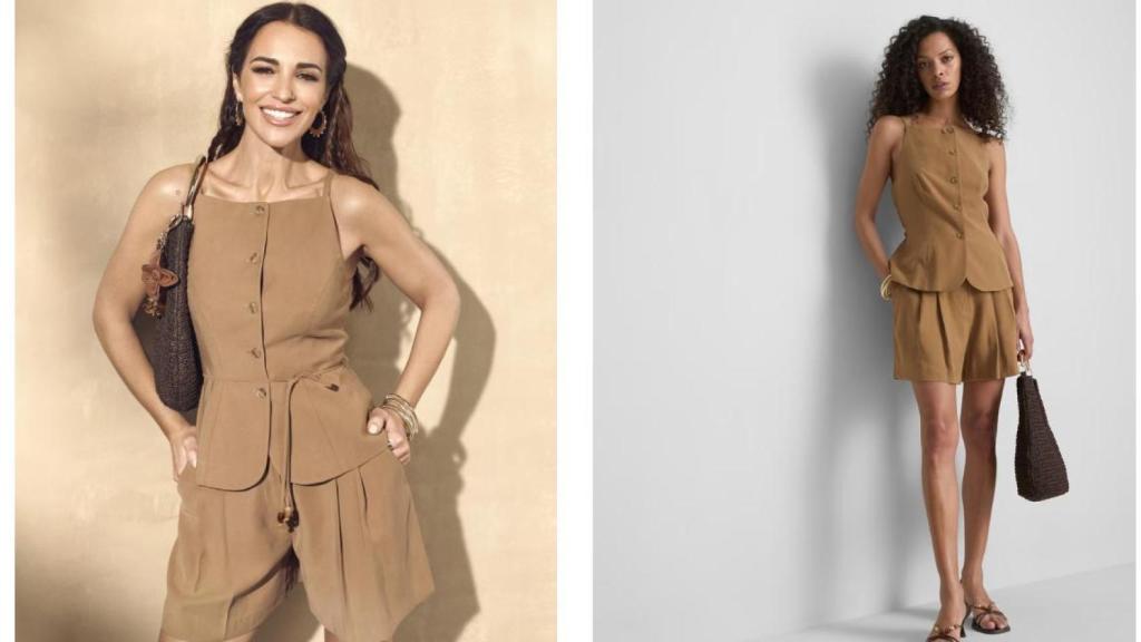 Chaleco y bermudas de Paula Echevarría.