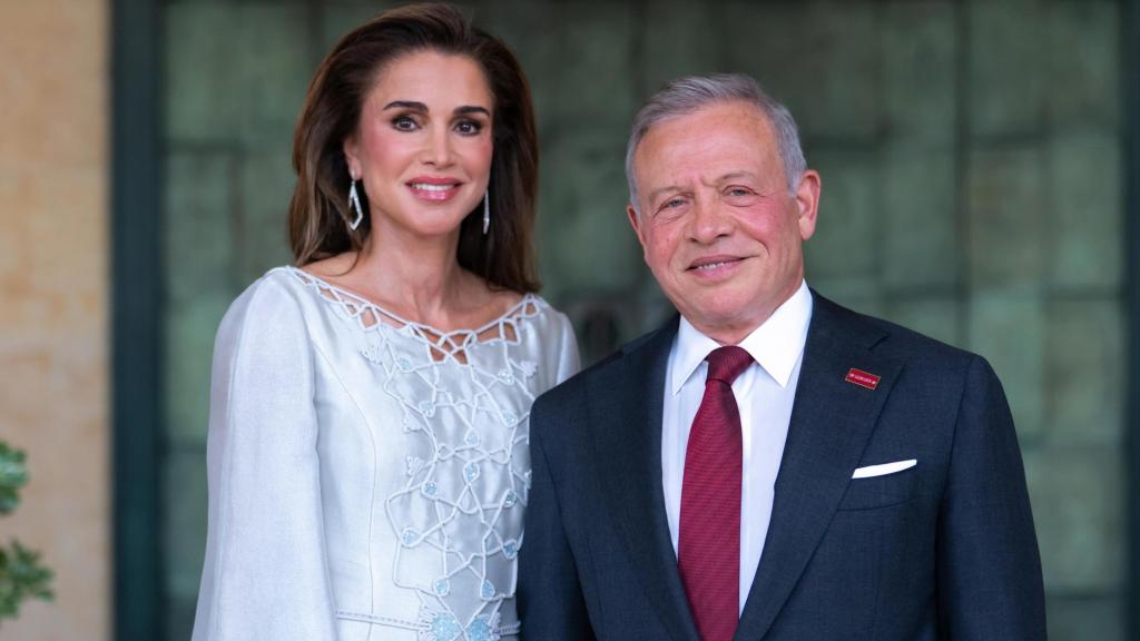 Rania con su esposa, Abdullah II.