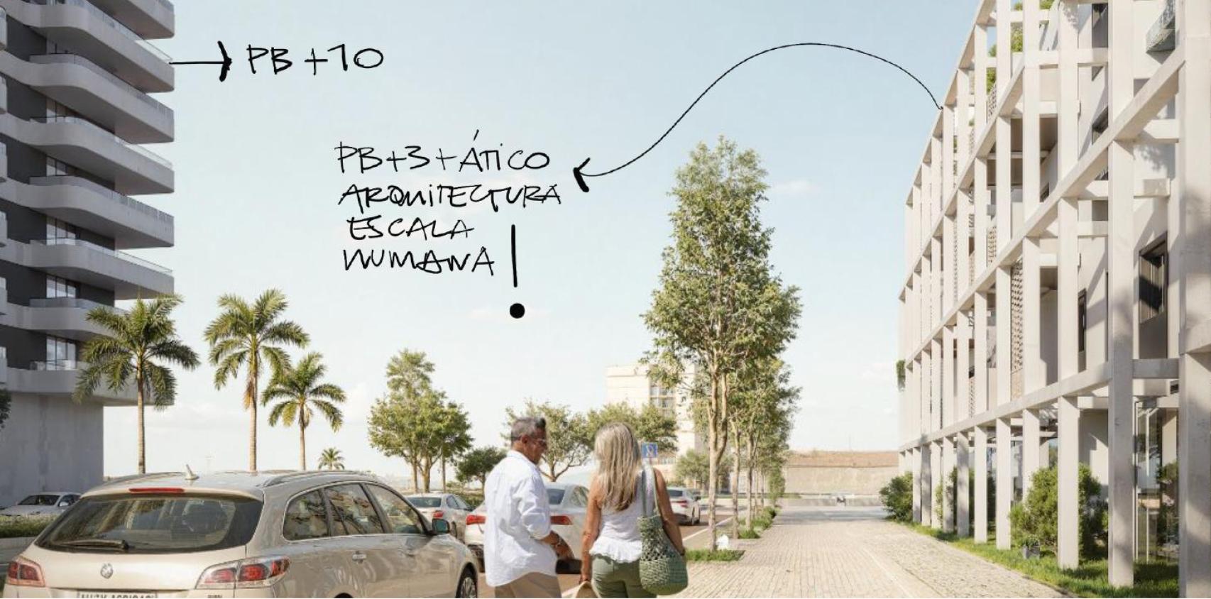 Comparativa de las alturas del nuevo complejo.