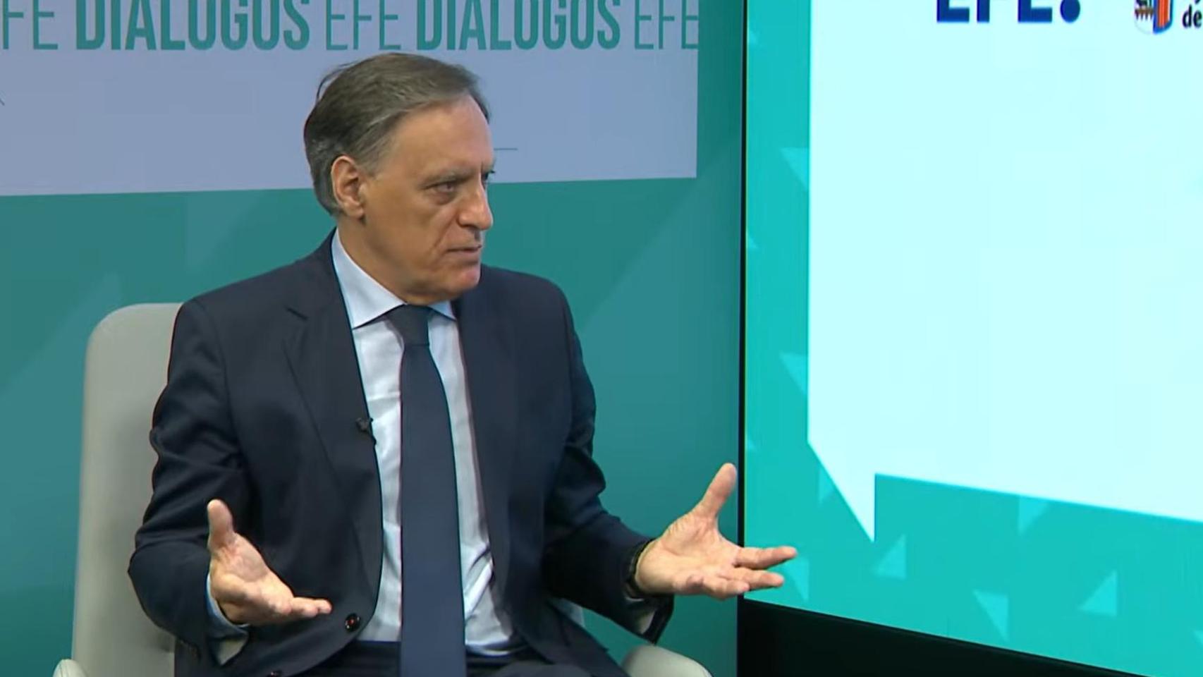 Intervención de Carlos García Carbayo esta mañana en la Agencia EFE.