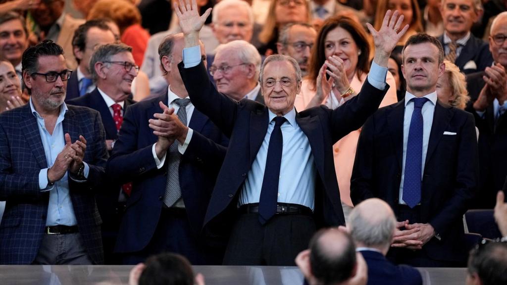 Florentino Pérez, en el palco presidencial del Santiago Bernabéu.