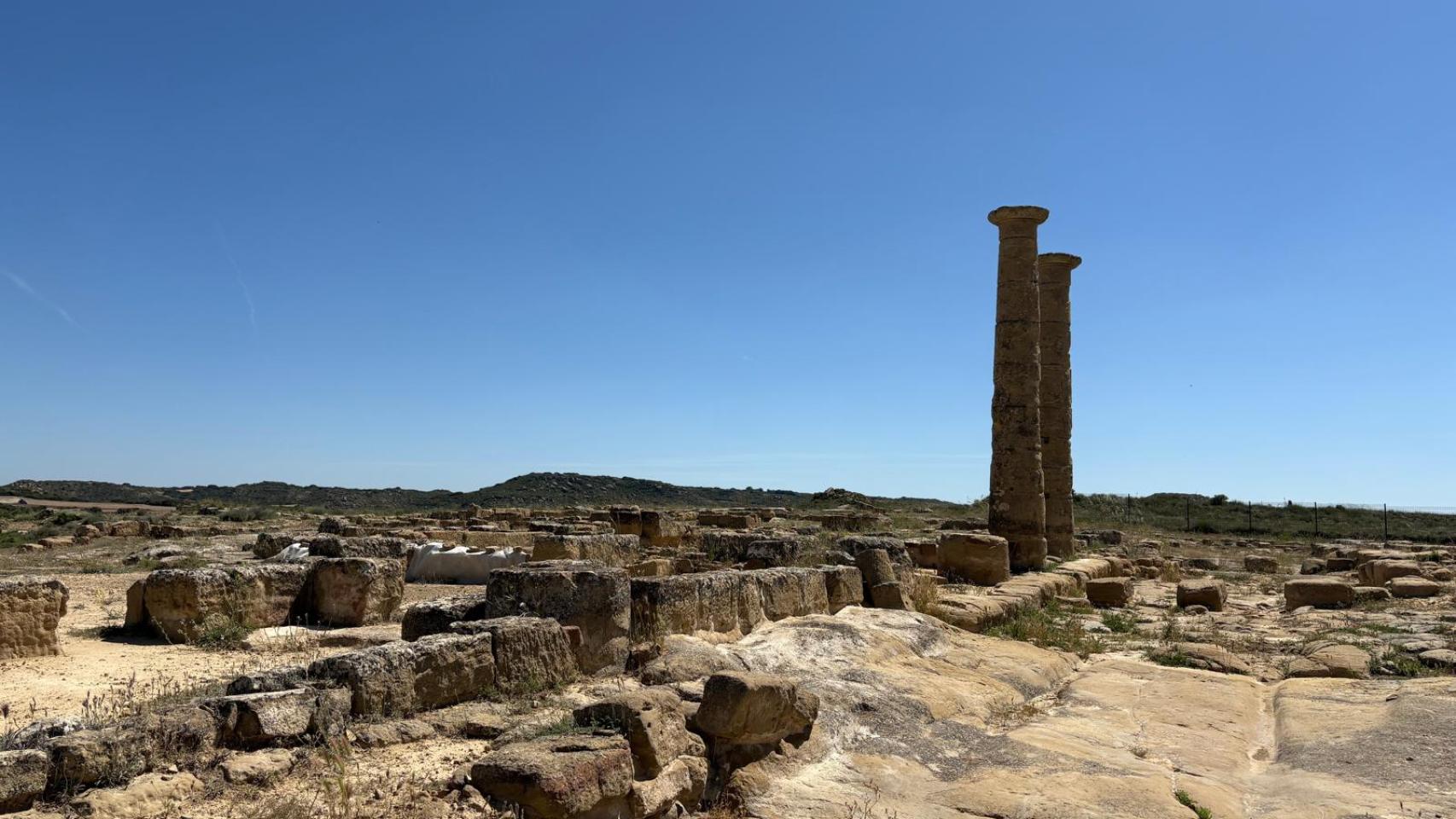 Yacimiento romano Los Bañales en las Cinco Villas 