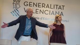 Imagen de la reunión entre Generalitat y sindicatos. Jorge Gil / Europa Press