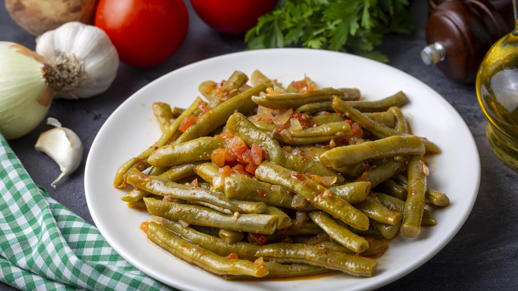 Judías verdes con tomate al estilo turco