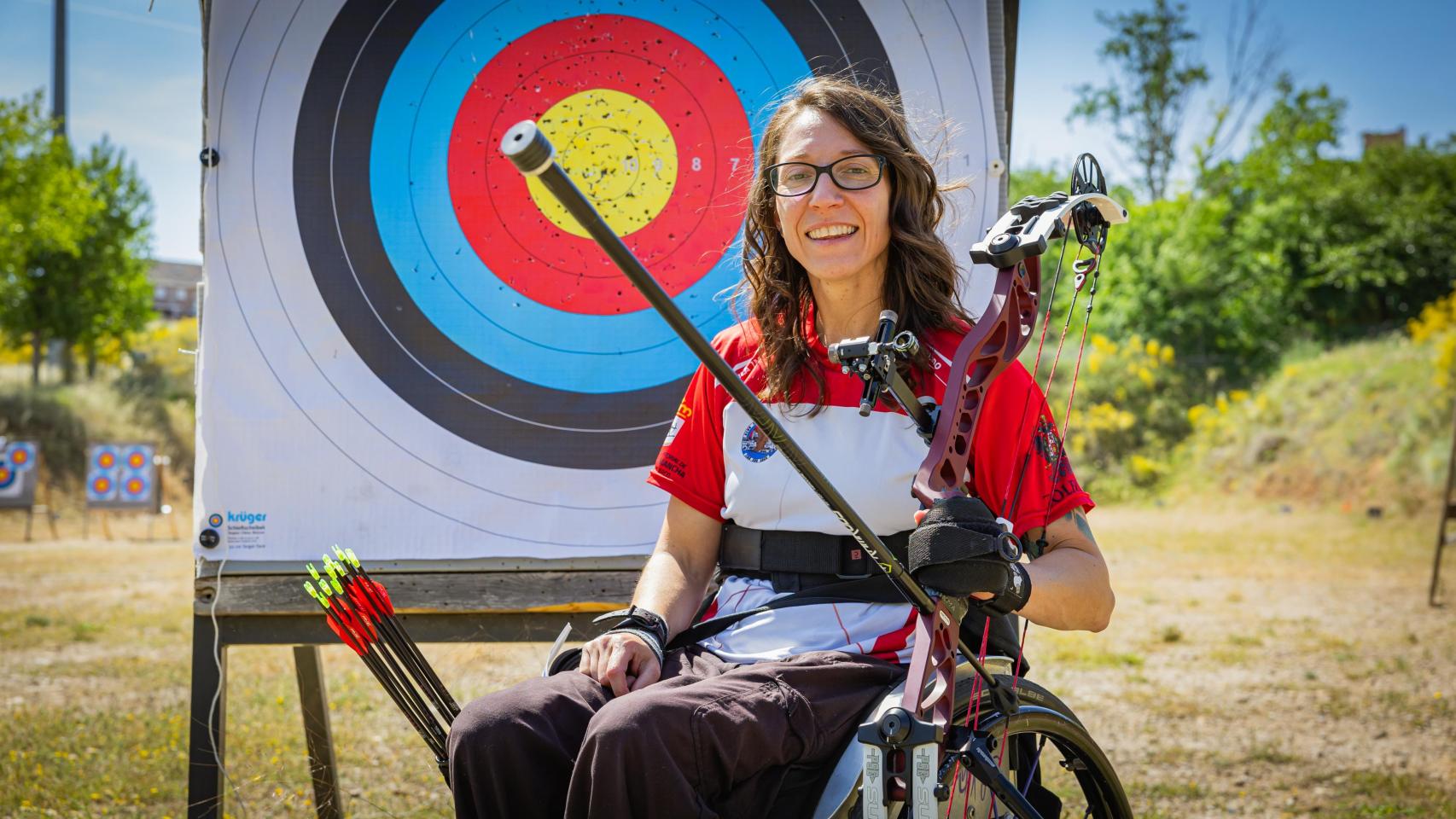 Isabel Fernández en Club Deportivo Tiro con Arco 'Águila Imperial' de Toledo. 