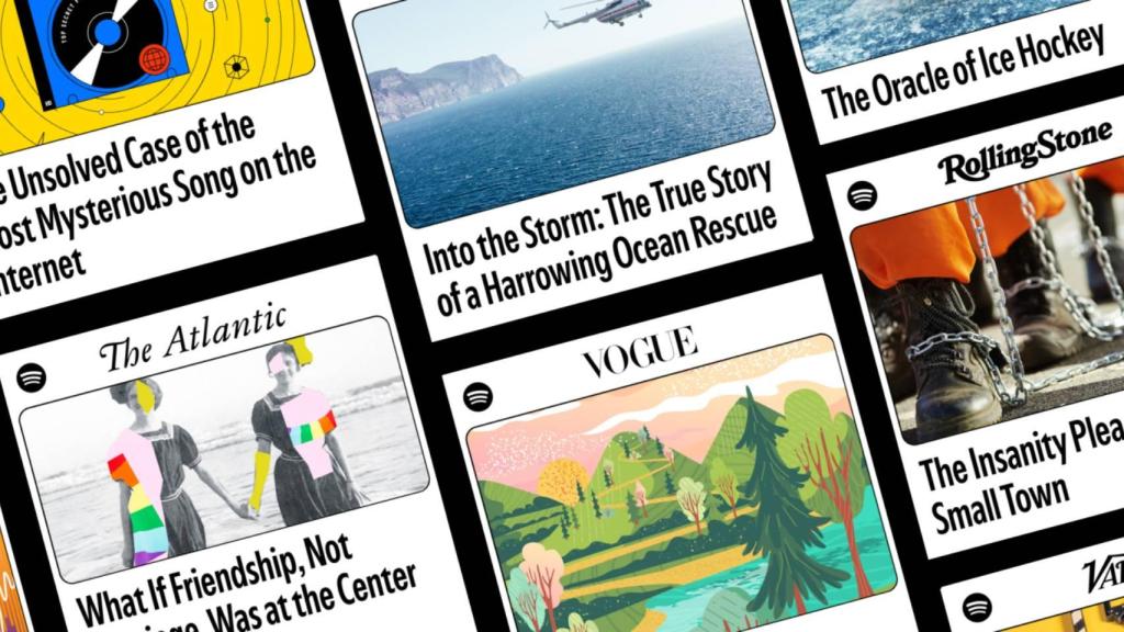 Spotify permite escuchar artículos de revistas narrados.