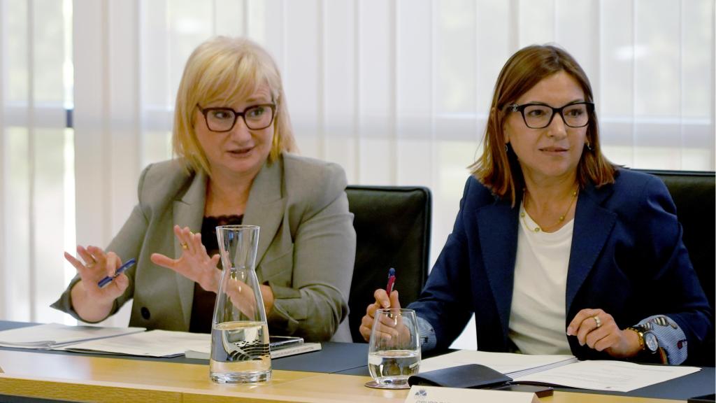 La portavoz del Grupo Popular en las Cortes de Castilla y León, Leticia García, durante una reunión de la Junta de Portavoces