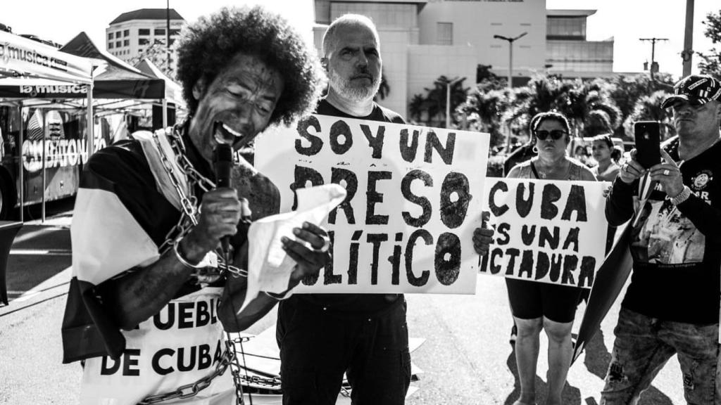 Manifestación del exilio cubano en Miami.