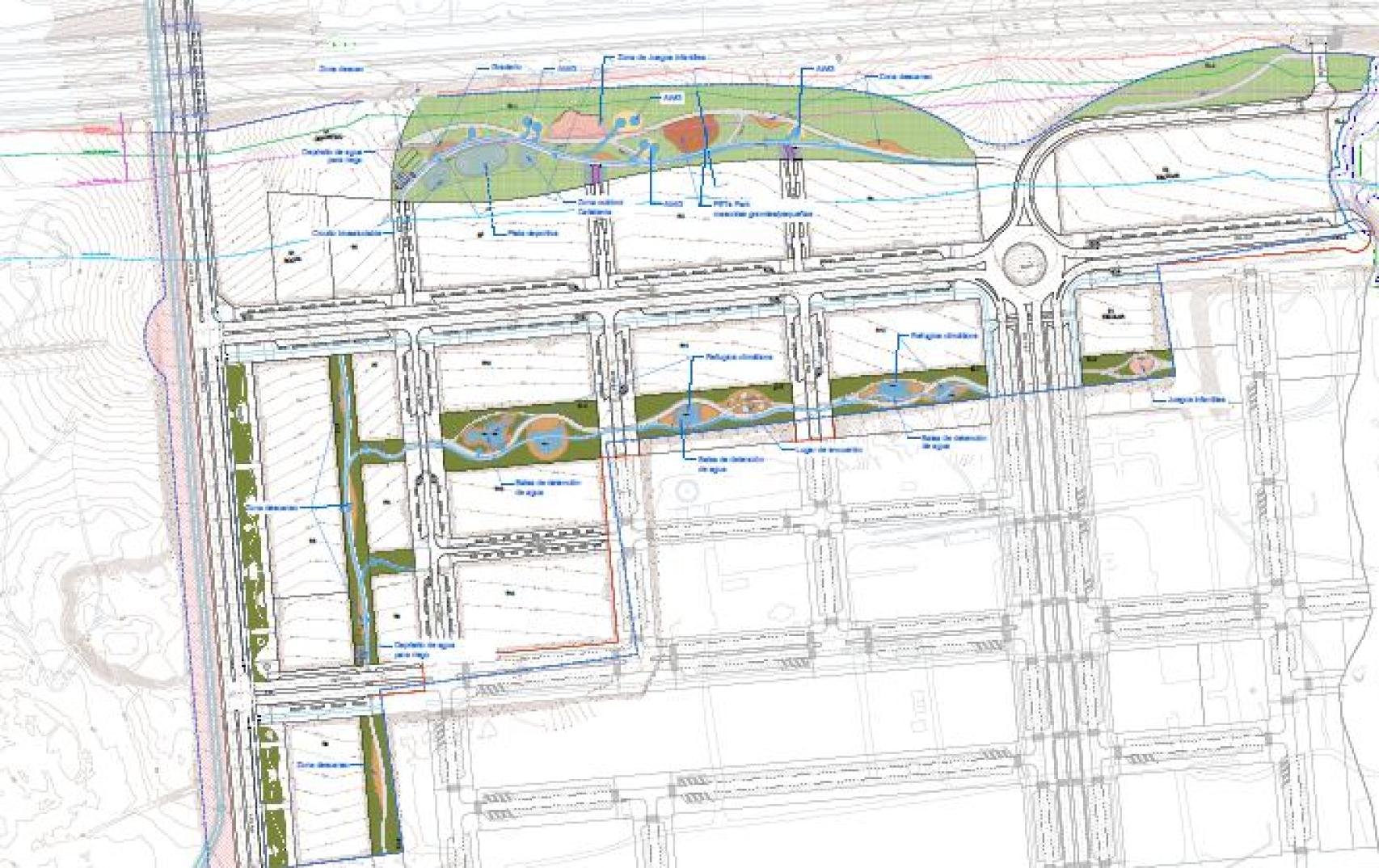 Detalle de la urbanización prevista.