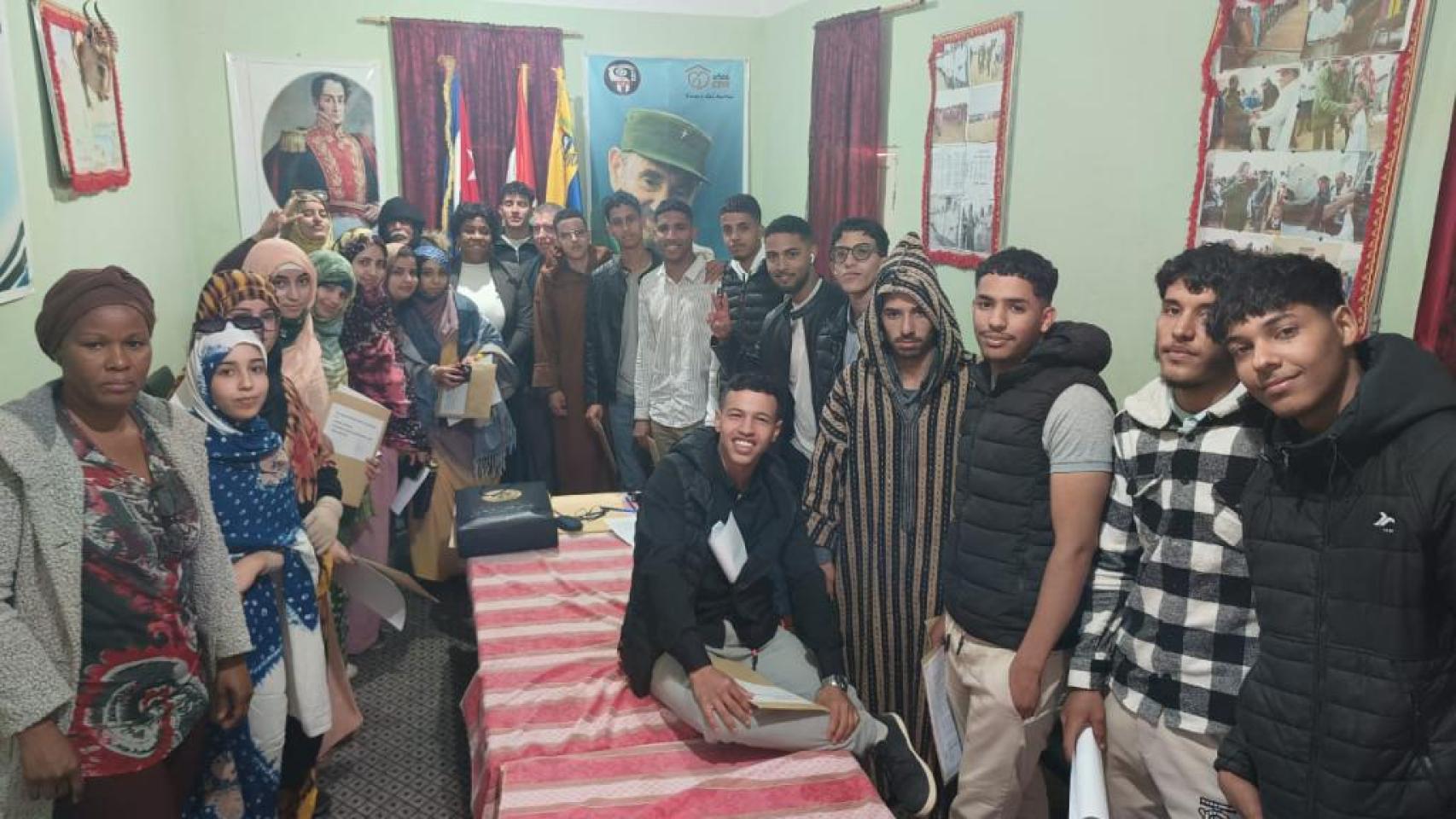 Estudiantes saharauis becados para estudiar en Cuba, 20 de febrero de 2025.