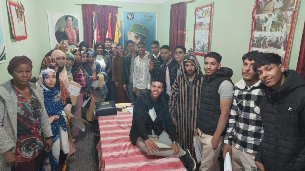 Estudiantes saharauis becados para estudiar en Cuba, 20 de febrero de 2025.