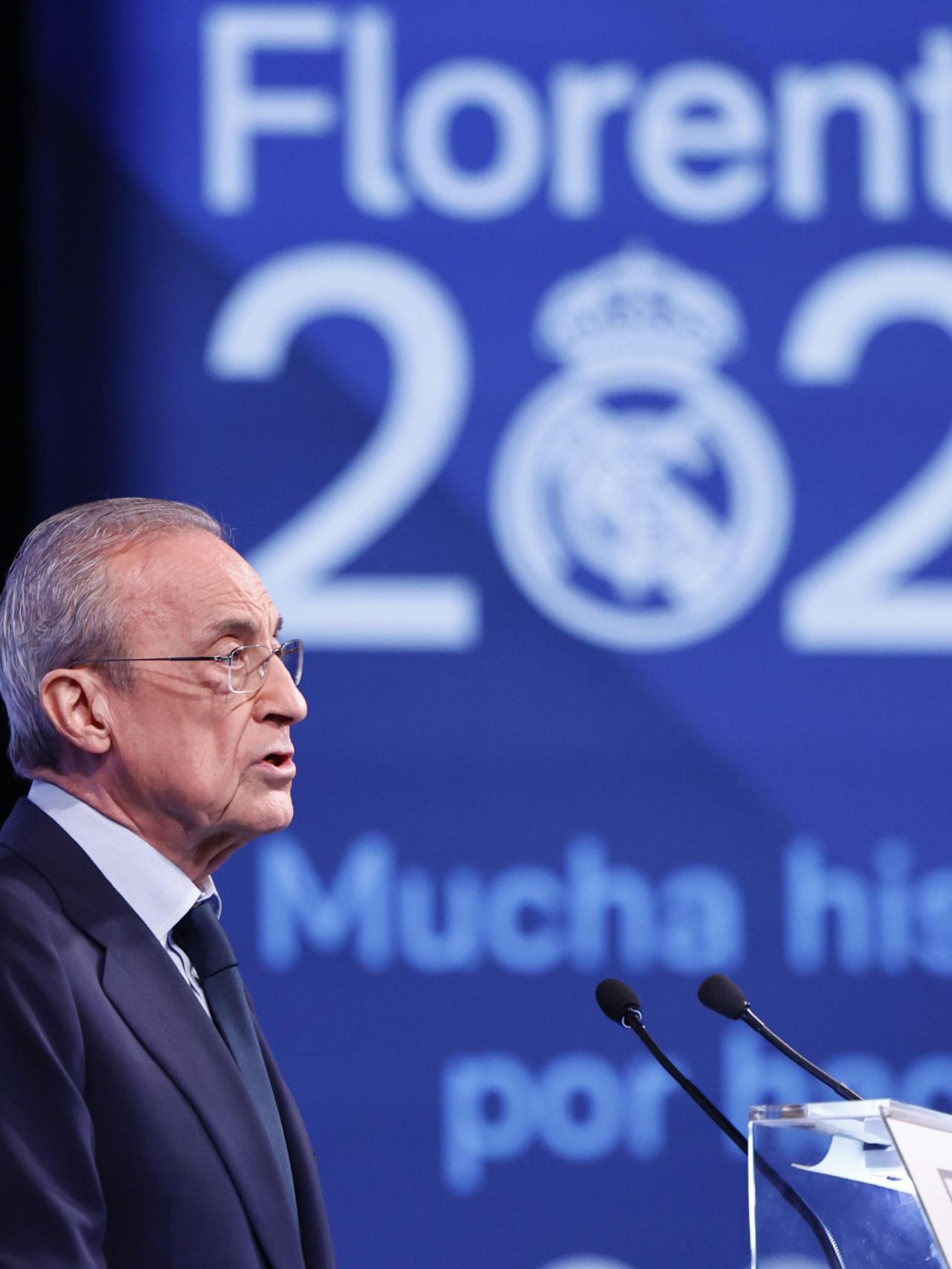 Florentino Pérez, durante la presentación de su candidatura.