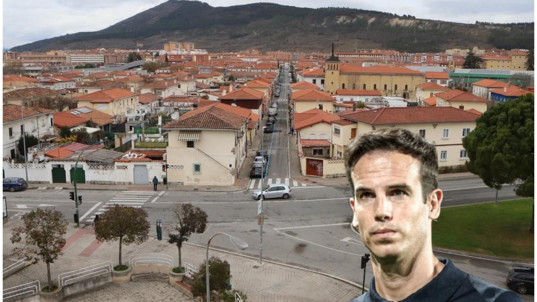 Montaje del pueblo de la Txantrea e Íñigo Pérez.