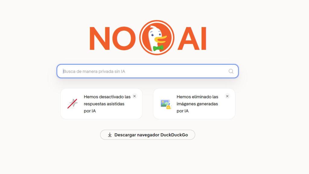 DuckDuckGo cuenta con una versión que elimina toda la IA