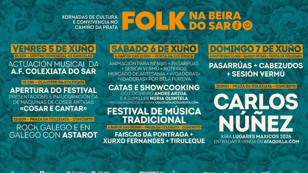 Cartel de la edición de 2026 del festival Folk na beira do Sar