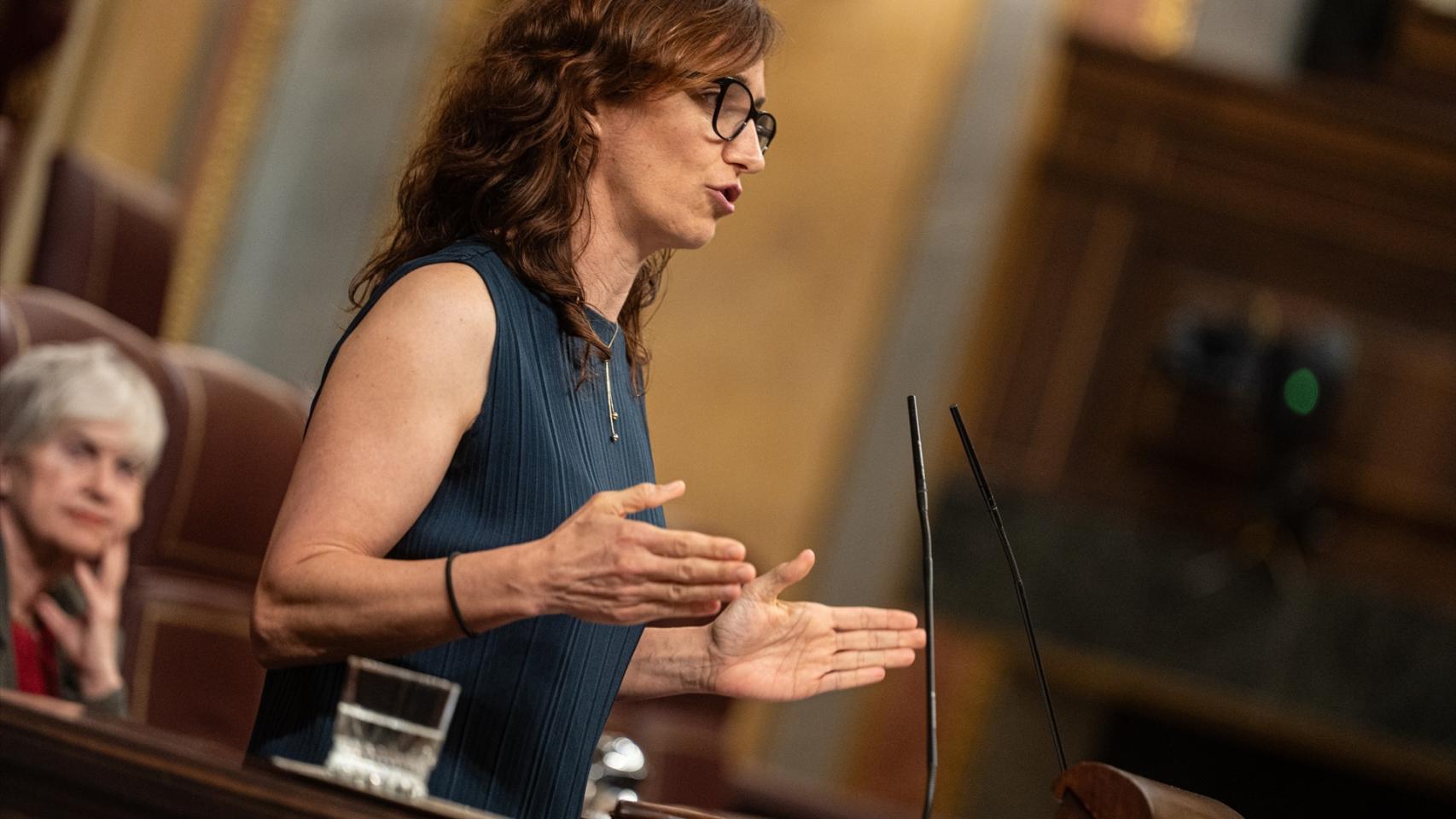Mónica García, durante su intervención en el Congreso de los Diputados por la votación del copago farmacéutico. 