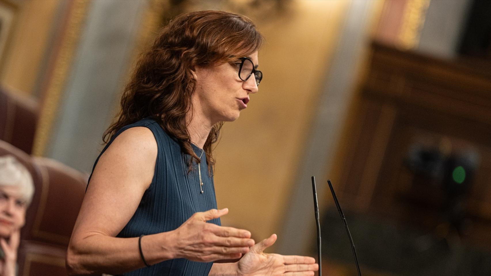 Mónica García, durante su intervención en el Congreso de los Diputados por la votación del copago farmacéutico. 