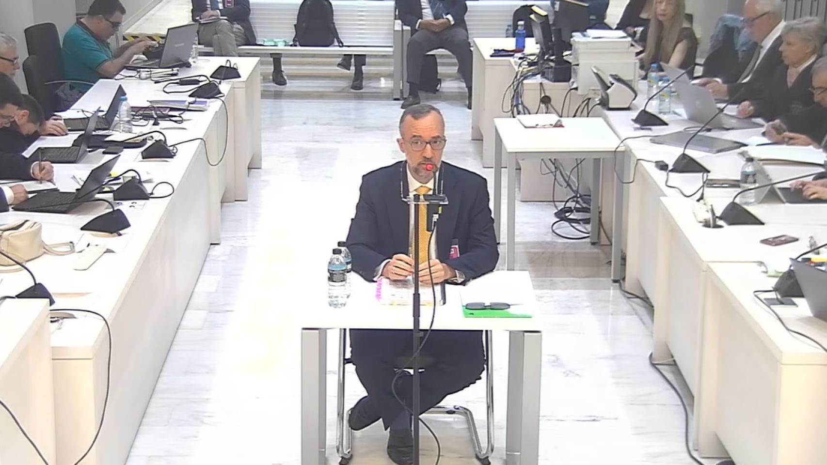 El exsecretario de Estado de Interior Francisco Martínez, este jueves durante su declaración en el juicio del 'caso Kitchen' en la Audiencia Nacional. 