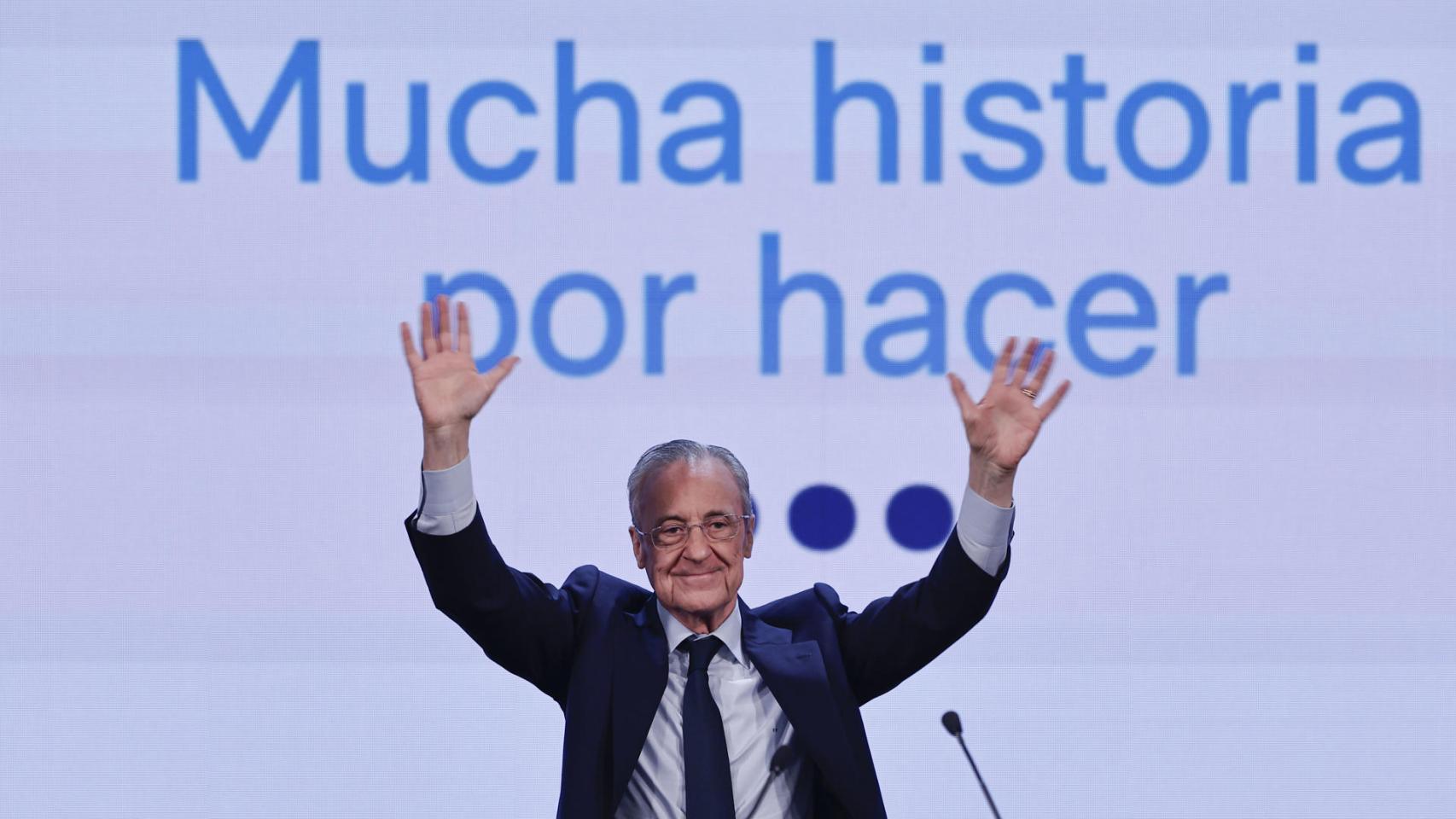 Florentino Pérez, en la presentación de su candidatura a la presidencia del Real Madrid.
