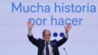 Florentino Pérez, durante la presentación de su candidatura a la presidencia del Real Madrid.