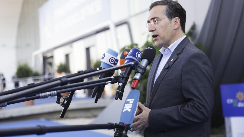 El ministro de Exteriores, José Manuel Albares, durante su comparecencia de este jueves en Chipre