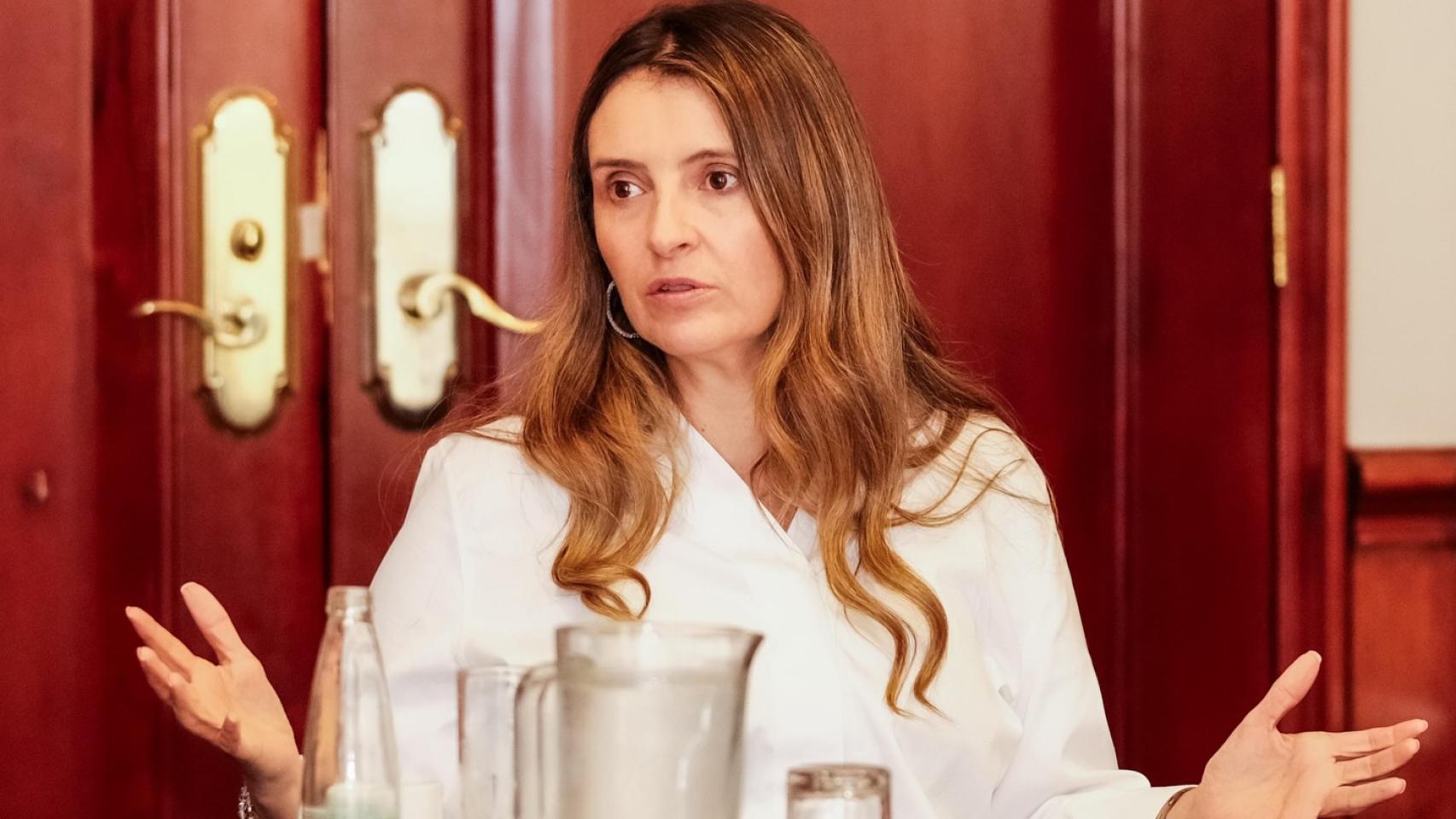 La candidata por la Gran Consulta por Colombia, Paloma Valencia, en una intervención privada. 