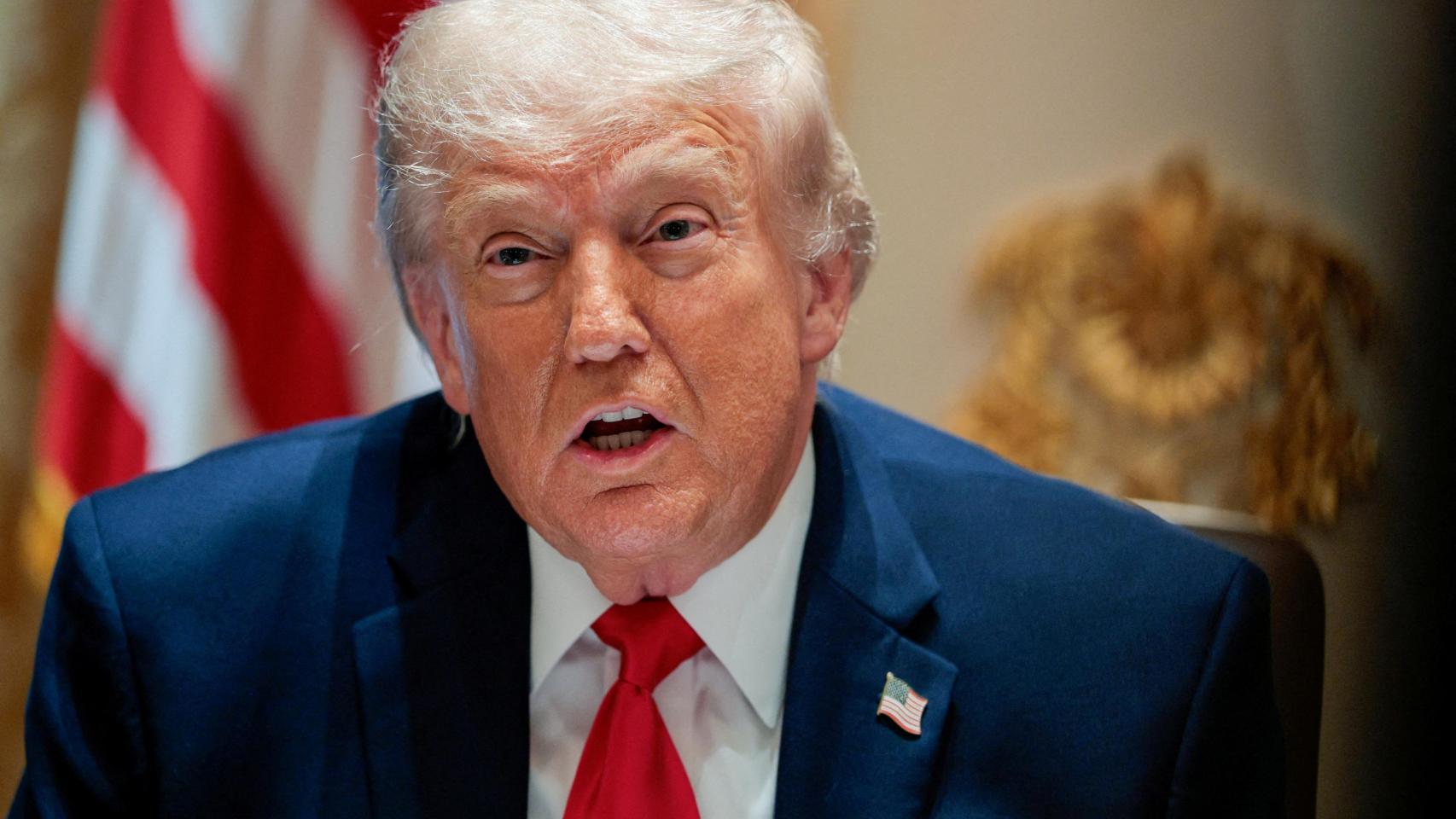 Donald Trump, durante una reunión de gabinete en la Sala del Gabinete de la Casa Blanca.