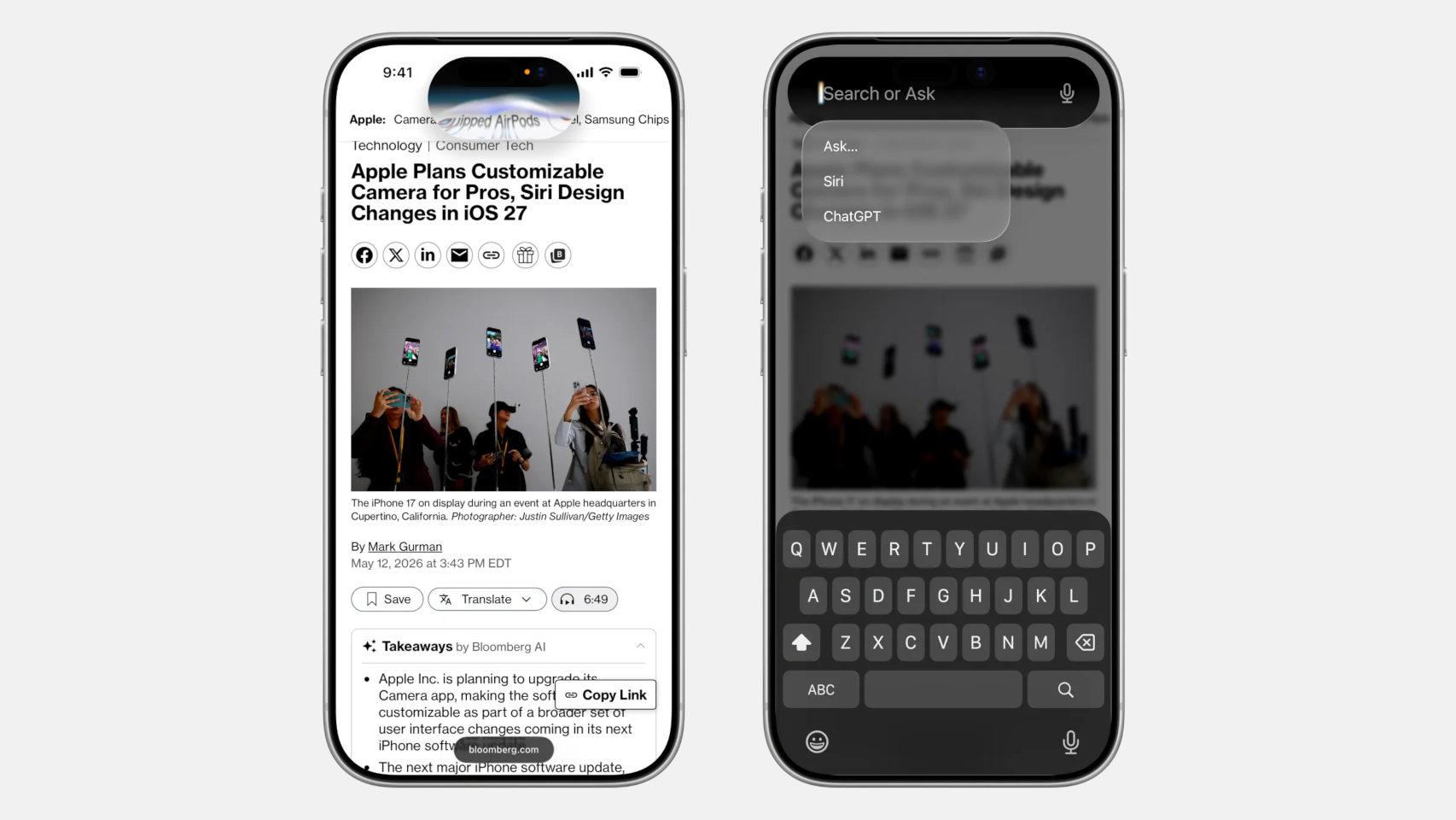 Imagen renderizada de cómo será el nuevo Siri con IA