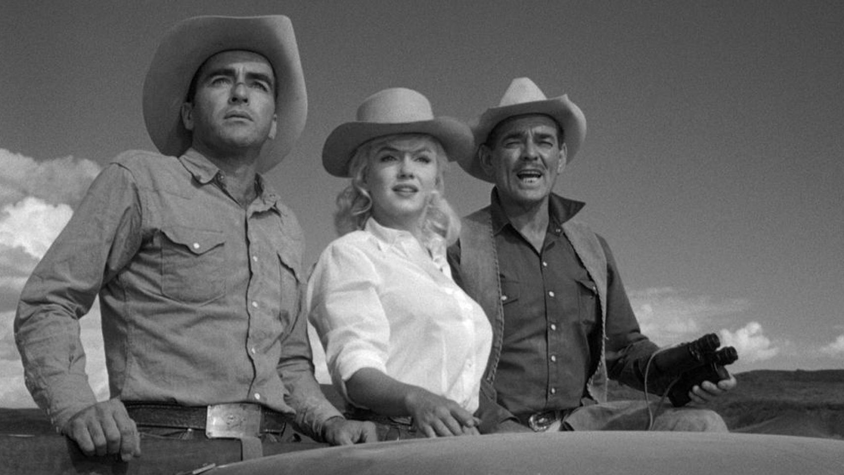 Montgomery Clift, Marilyn Monroe y Clark Gable en 'Vidas rebeldes' (John Huston, 1961)