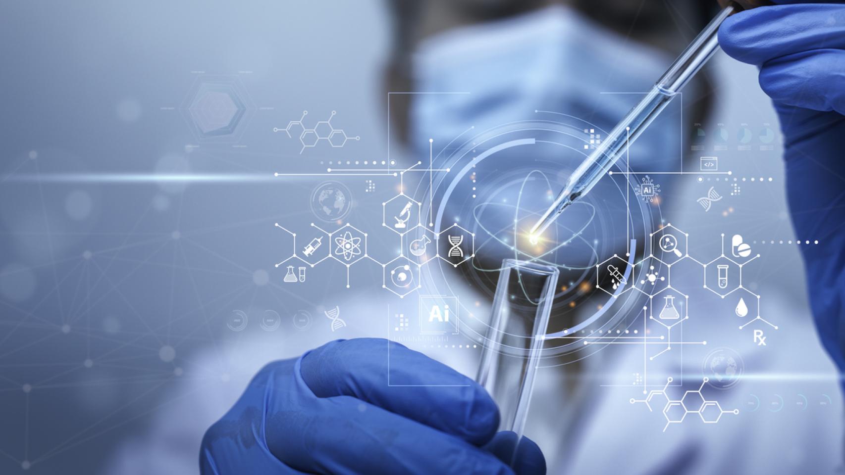 Imagen que representa el uso de la inteligencia artificial en la investigación científica.