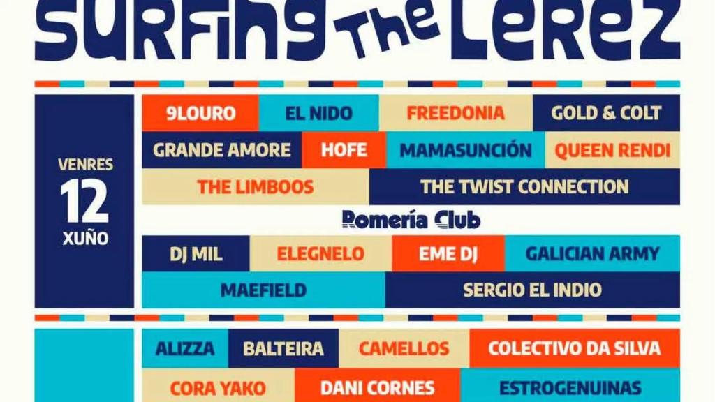 Cartel de la edición de 2026 del festival de música Surfing The Lérez