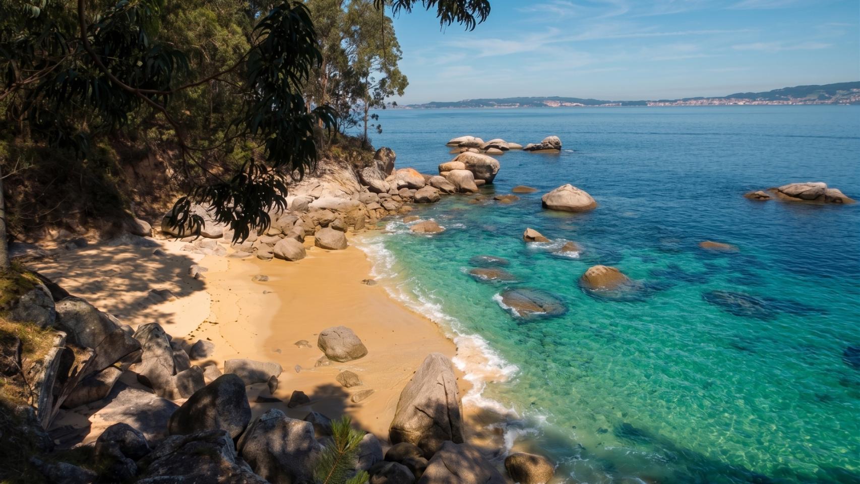 Playa de Sartaxéns, en Bueu (Pontevedra)