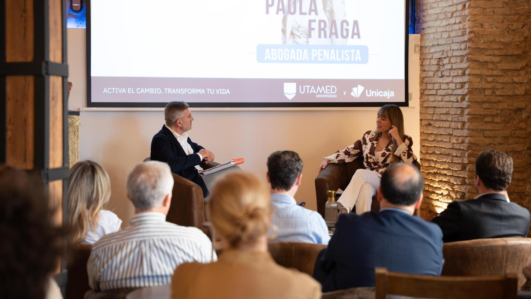 Paula Fraga en el Ágora de UTAMED y Unicaja.