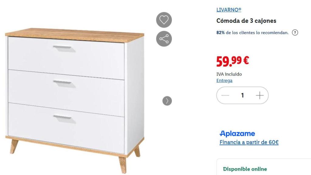 Cómoda de Lidl.