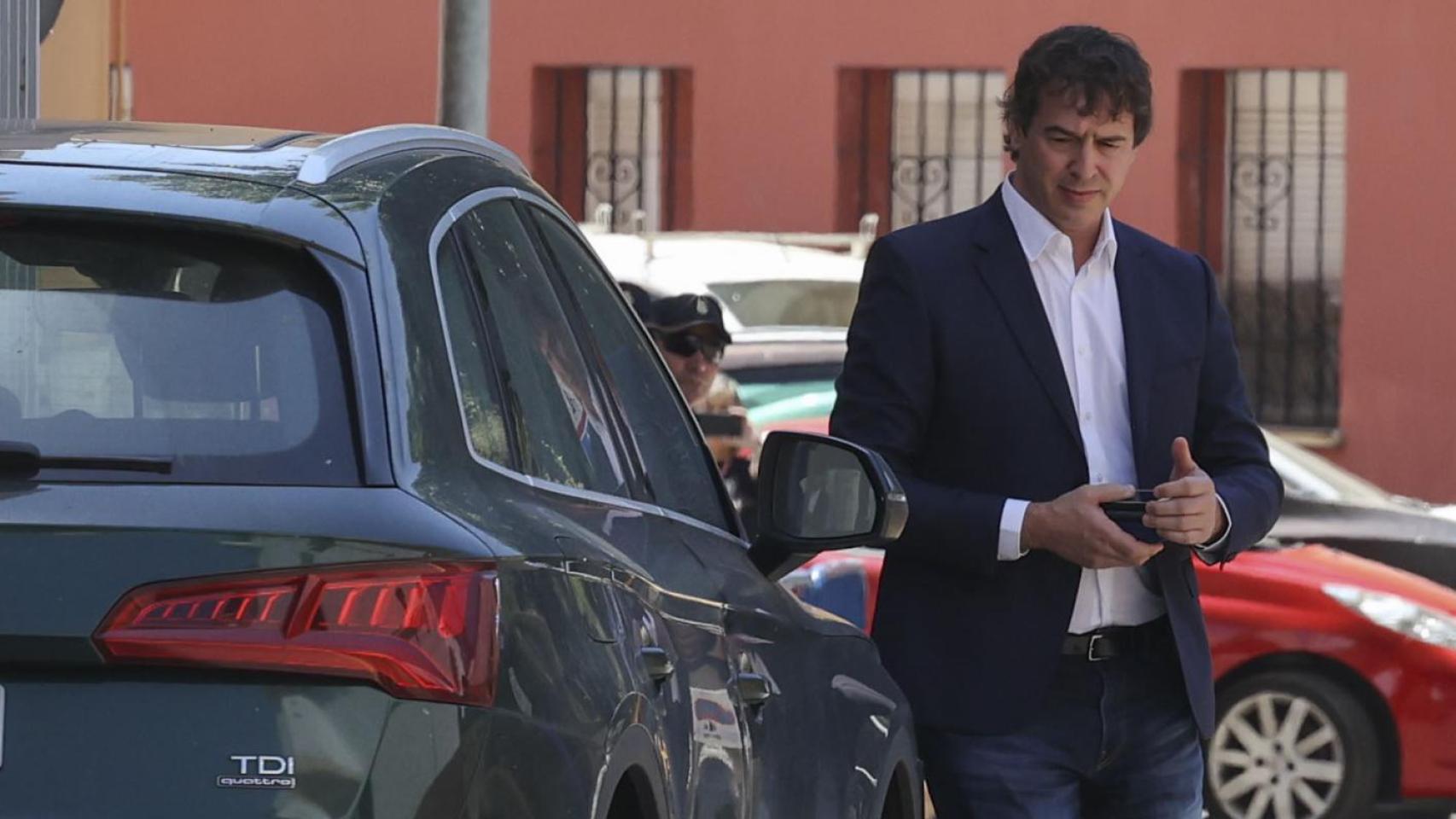 David Sánchez, a su salida este jueves de la Audiencia de Badajoz.