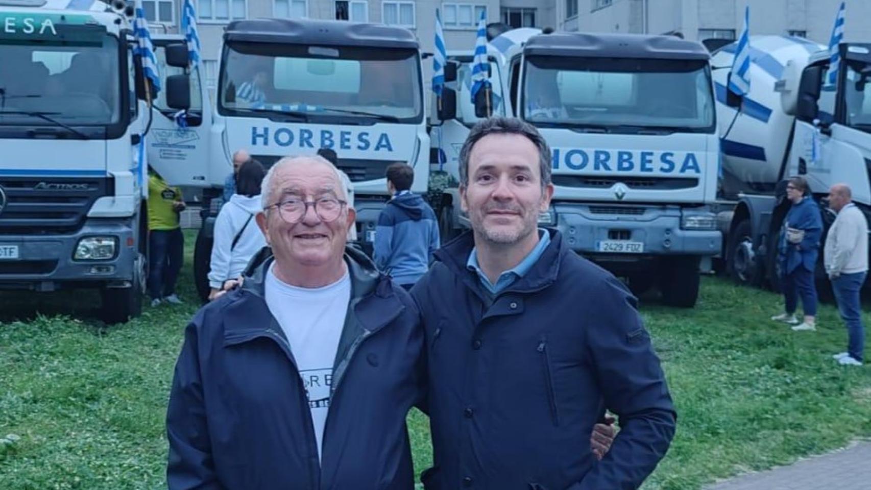 Jose Luis y Jose Martínez, de Horbesa, las hormigoneras del Dépor.