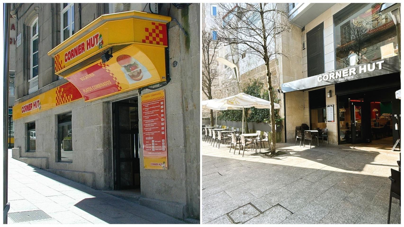 Antes y después del Corner Hut