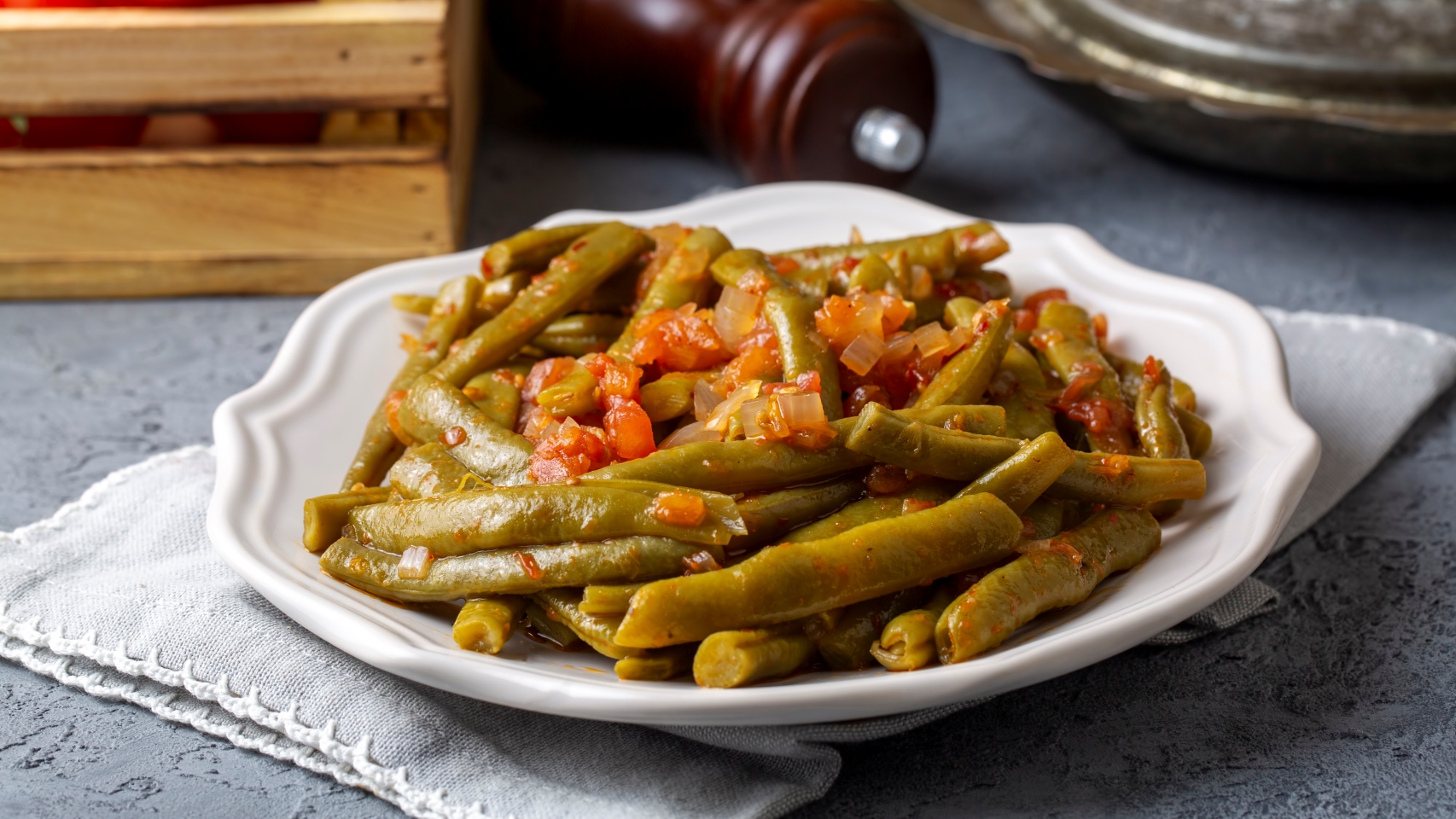 Judías verdes con tomate al estilo turco