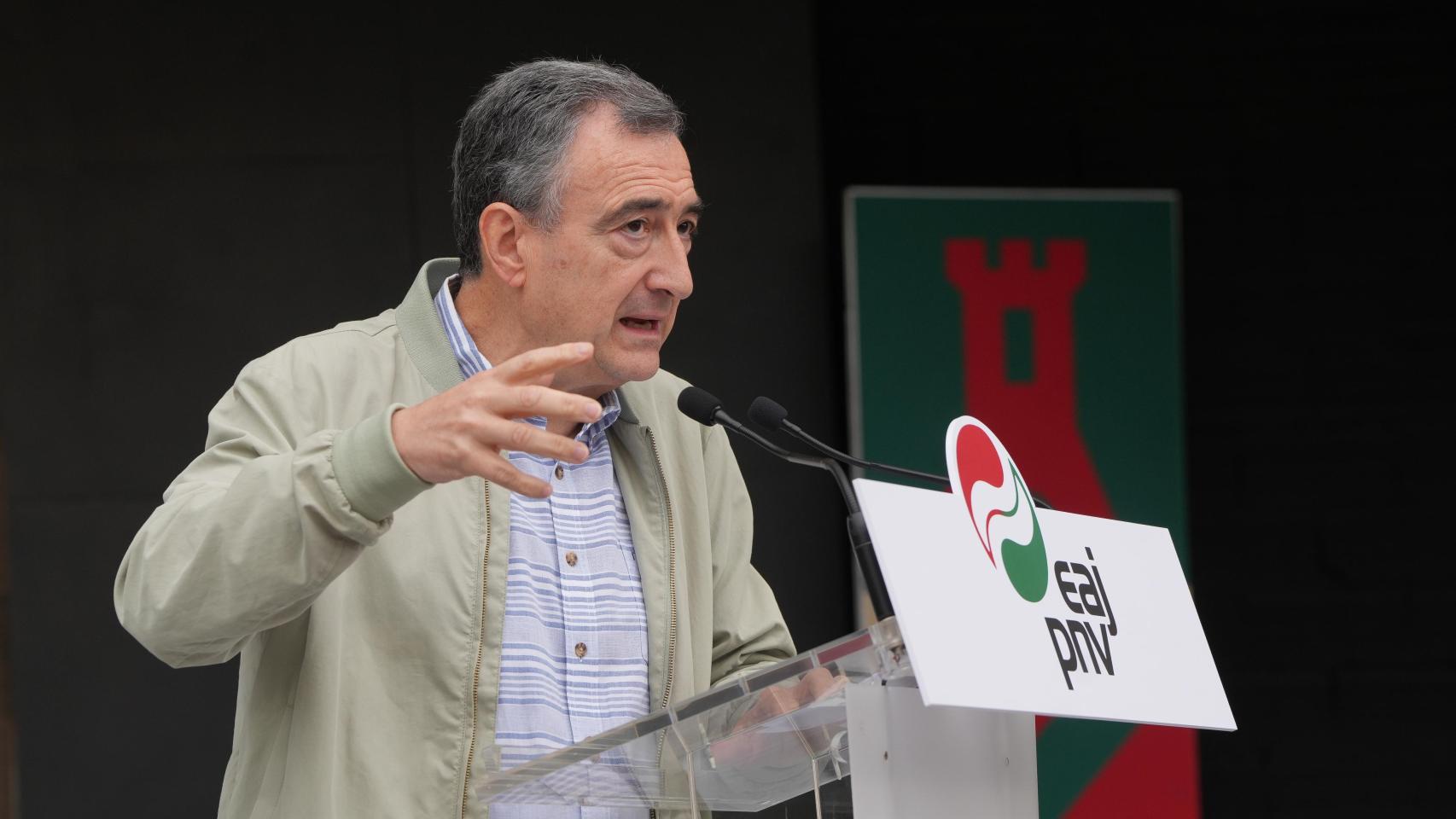 El líder del PNV, Aitor Esteban, este sábado.