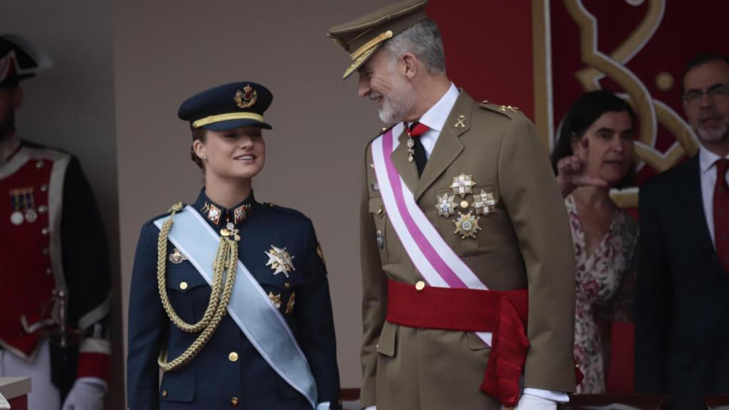 El Rey y la Princesa, durante el desfile.