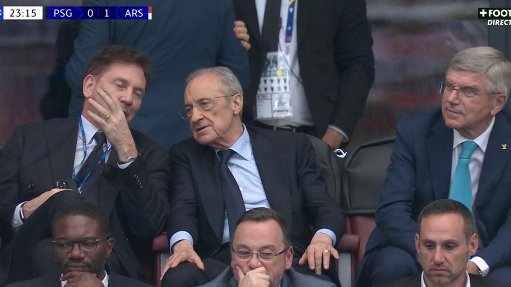 Florentino Pérez, en el palco de la final de la Champions League.