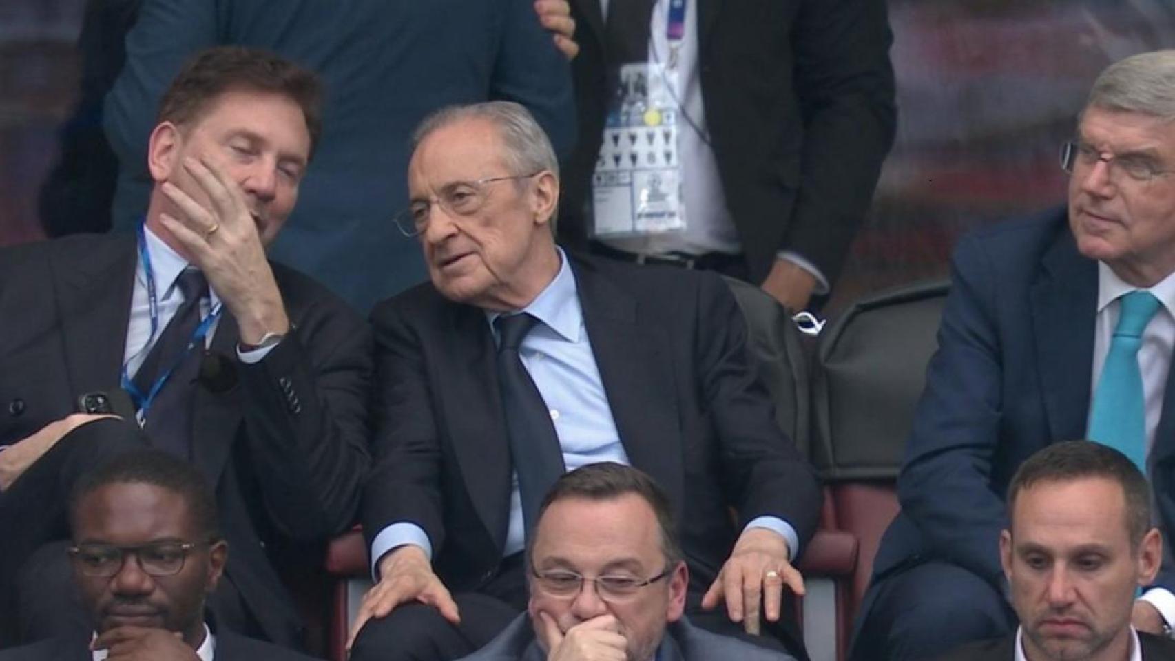 Florentino Pérez, en el palco de la final de la Champions League.