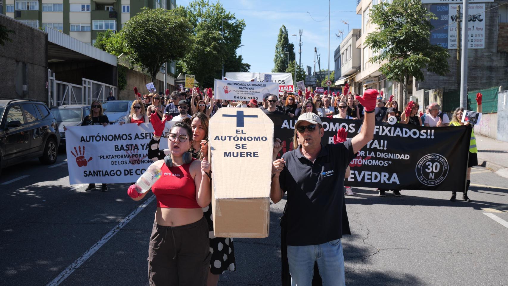 Manifestación de autónomos en Vigo 
