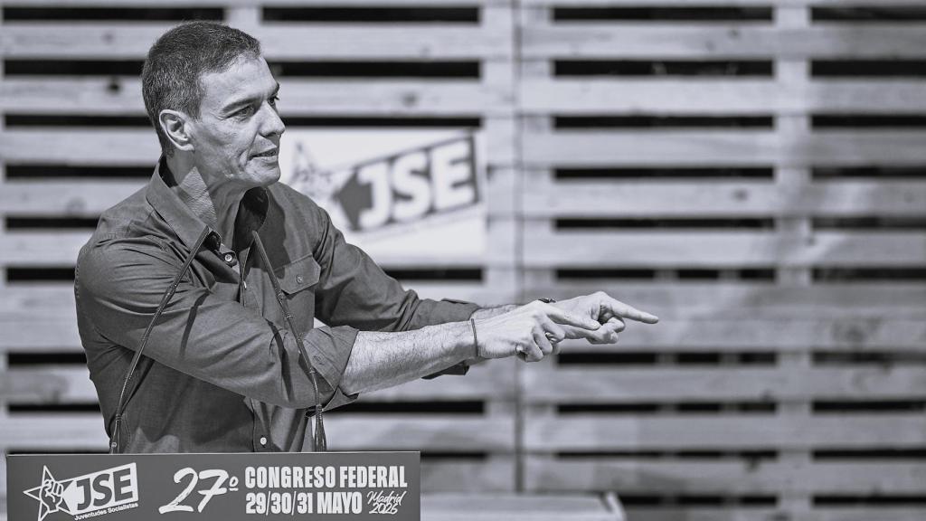 Sánchez, en la clausura del congreso de las JSE este domingo en Madrid.