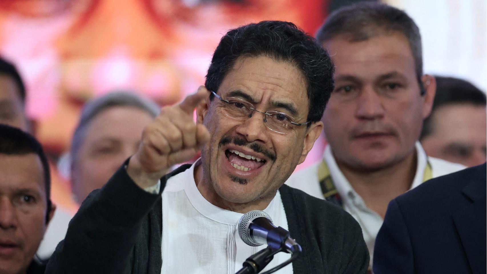 Iván Cepeda, candidato del partido izquierdista Pacto Histórico, durante su intervención tras conocer los resultados electorales en Colombia. 