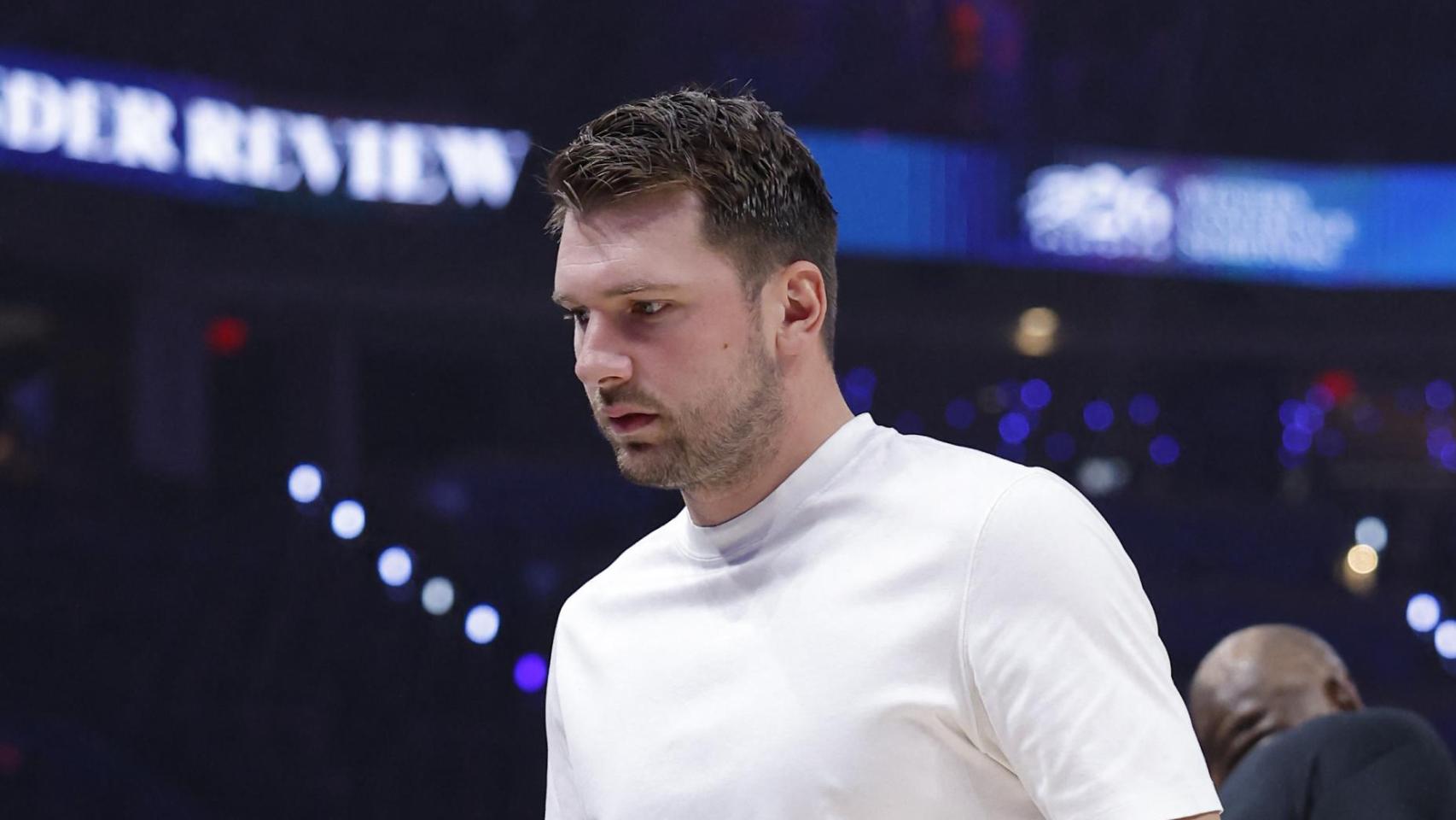 Luka Doncic, en la previa de un partido de Los Angeles Lakers.